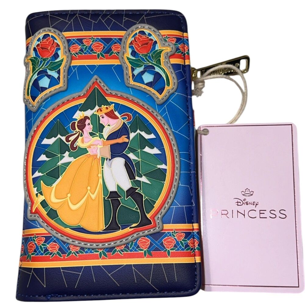 Loungefly Disney Beauty & The Beast Stained Glass Wallet NWT Prince Belle